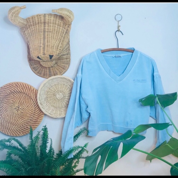 vtg vsco LA Fitness baby blue crop sweatshirt - Picture 3 of 6